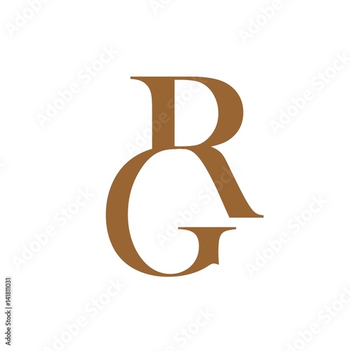 letter GR brown color logo vector
