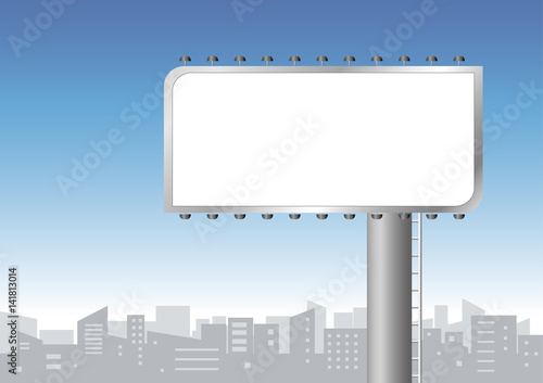 Blank billboard in the city