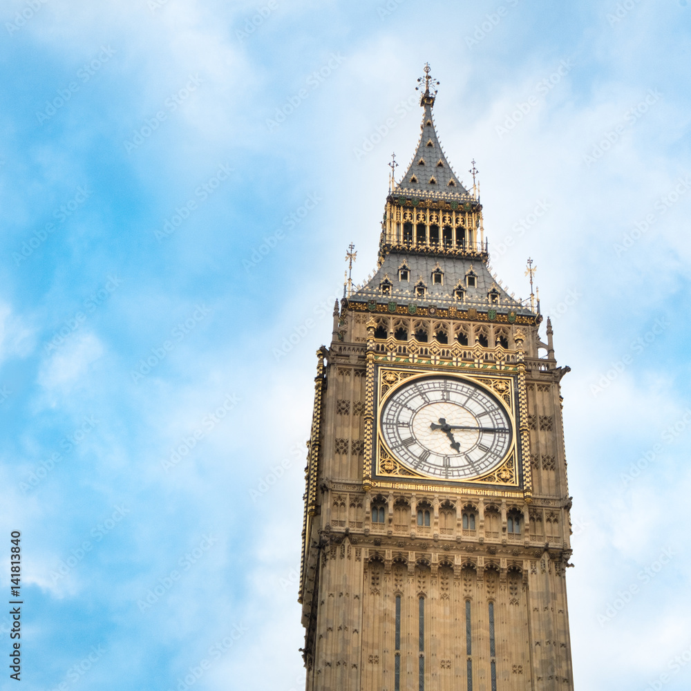 Big Ben, House of Parliament in London, United Kingdom. with cloudy sky Big Ben, House of Parliament in London, United Kingdom. with cloudy sky