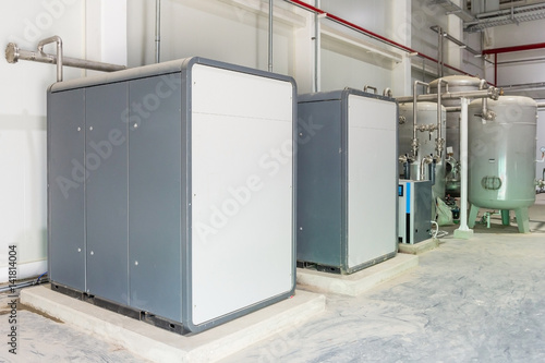 Wallpaper Mural Pipeline Air Compressor tank system in the factory industry Torontodigital.ca