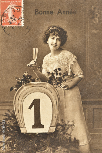 Carte Postale Ancienne Carte De Voeux Bonne Annee Stock Photo Adobe Stock Carte Postale Ancienne Carte De Voeux Bonne Annee Stock Photo Adobe Stock
