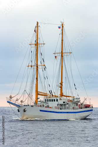 White sailing ship coming from Baltic sea, Europe © InfinitumProdux