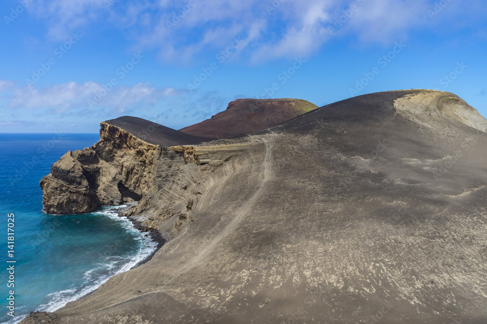 Arid landscape of Volcano do Capelinhos, Faial Island, Azores, Portugal