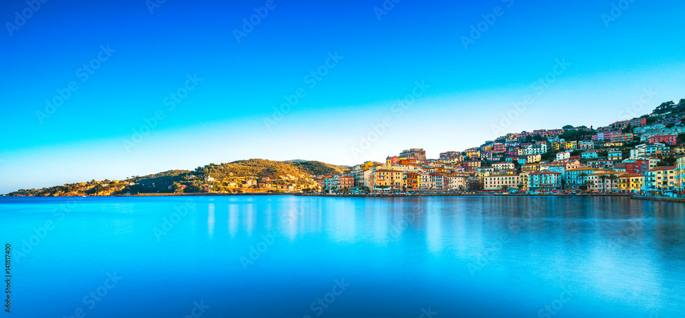 Porto Santo Stefano panoramic view of seafront. Argentario, Tuscany, Italy