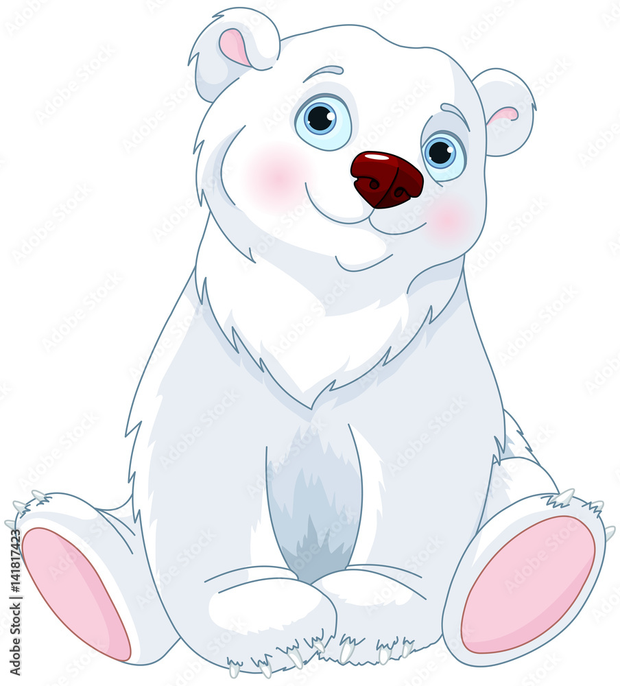 Sitting Polar Bear Stock Illustration | Adobe Stock