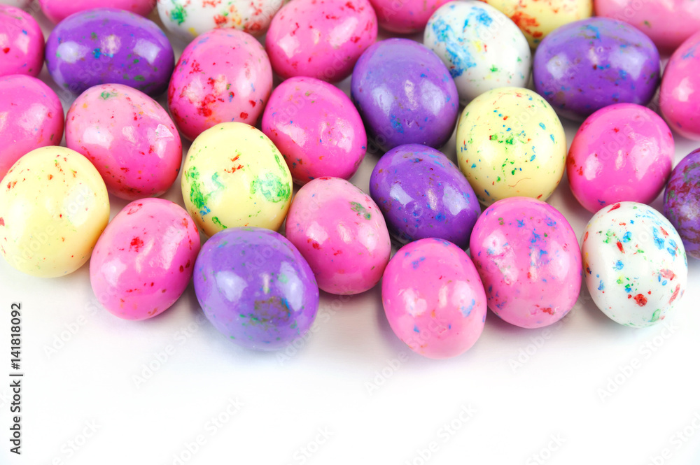 easter candy in egg shape isolated on white background easter candy in egg shape isolated on white background