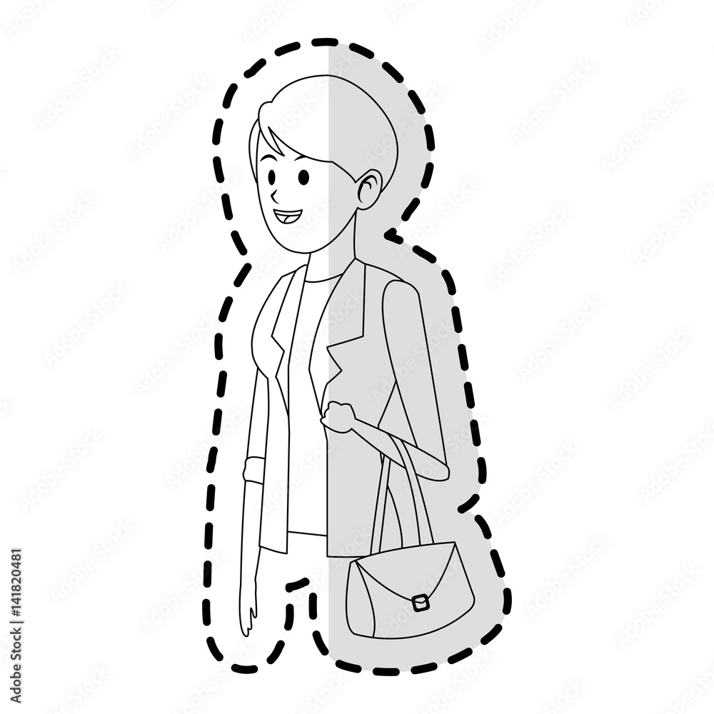 happy pretty woman wearing blazer icon image vector illustration design happy pretty woman wearing blazer icon image vector illustration design