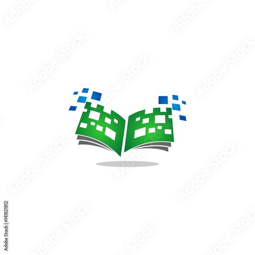 book technology vector logo