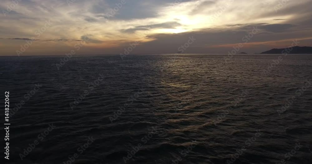 Aerial View of Beautiful Sunset Over the Ocean Aerial View of Beautiful Sunset Over the Ocean