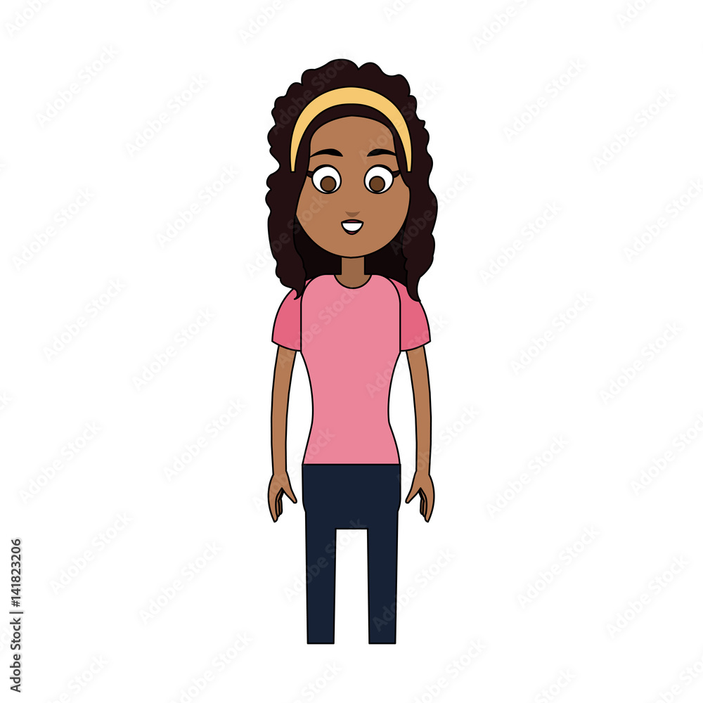 happy dark skin young pretty woman cartoon icon image vector illustration design happy dark skin young pretty woman cartoon icon image vector illustration design