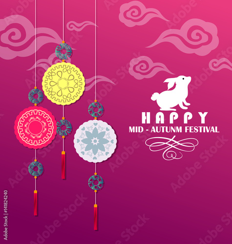 happy mid autumn festival chinese background