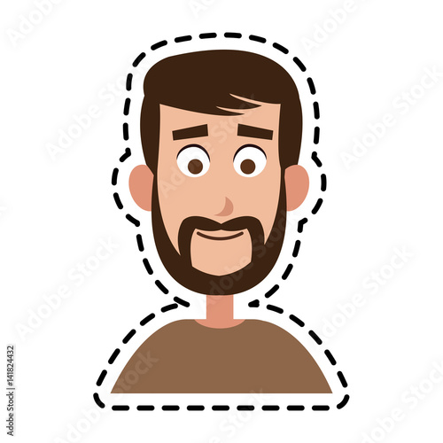 happy bearded man cartoon icon image vector illustration design 