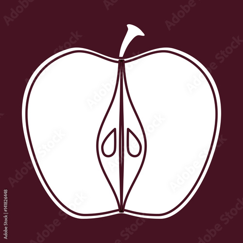 apple fruit icon over brown background. vector illustration © djvstock