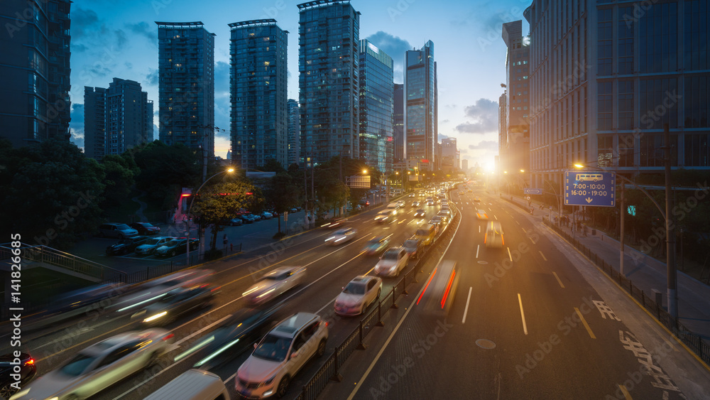 Shanghai, China, urban road traffic Shanghai, China, urban road traffic