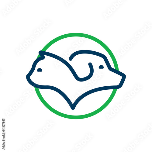 Pet icon. Vector design of cat and dog profile for domestic animals related business