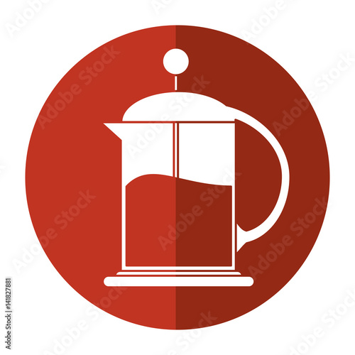 french press coffee maker shadow vector illustration eps 10