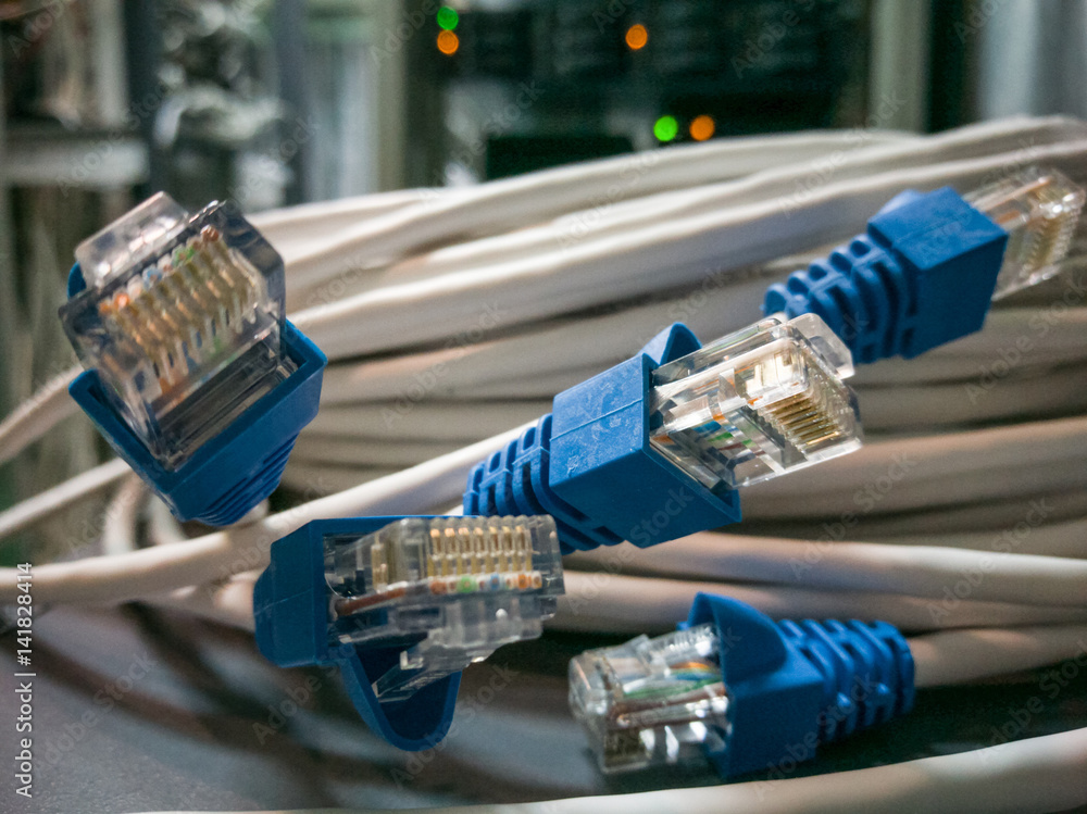 Network switch and ethernet cables Network switch and ethernet cables