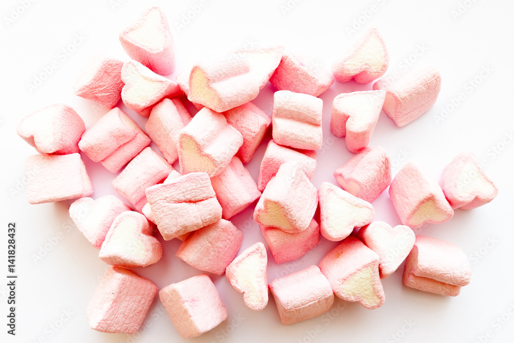 Marshmallows in heart shape