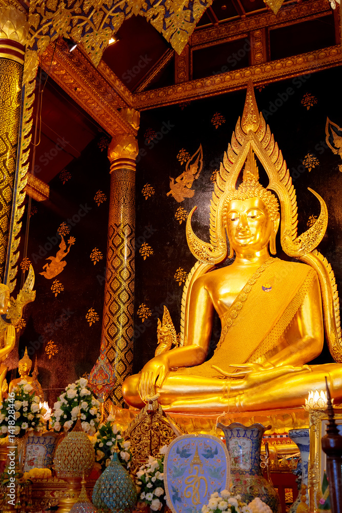 Phra Phuttha Chinnarat Buddha Image at Wat Phra Si Rattana Mahathat Temple in Phitsanulok, Thailand