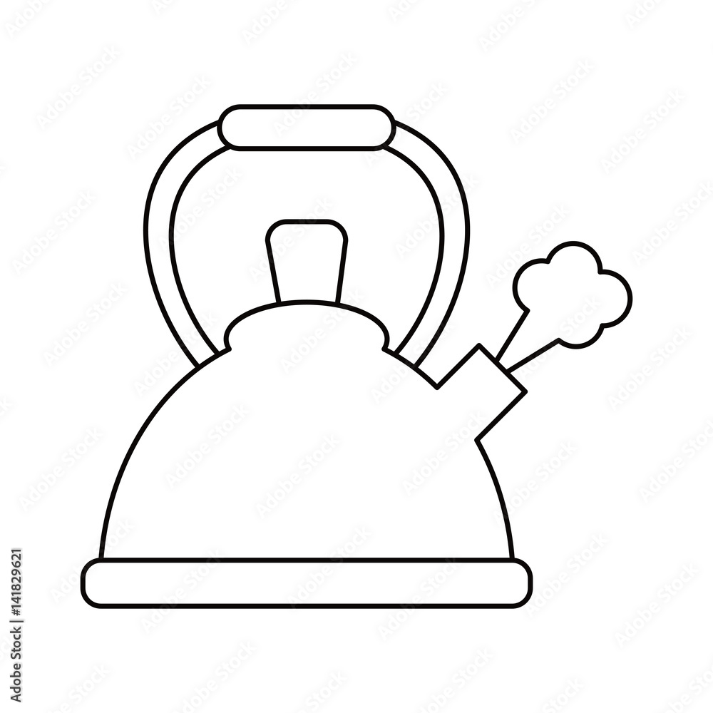 kettle whistling hot beverage outline vector illustration eps 10 kettle whistling hot beverage outline vector illustration eps 10