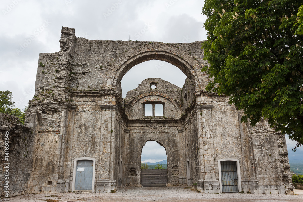 Ruined church in old Kastav village, Istria, Croatia