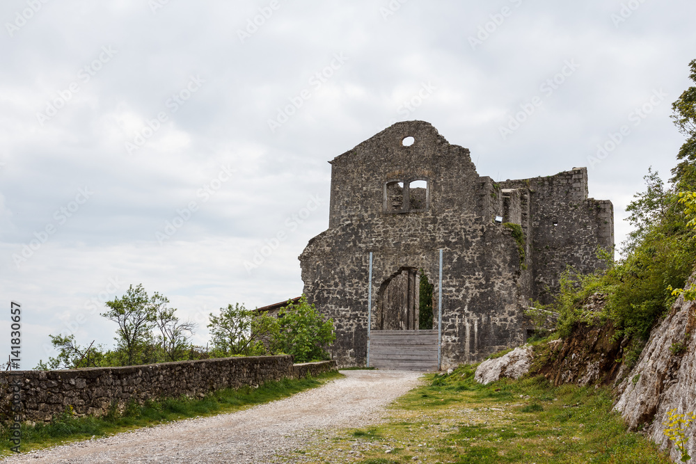 Ruined church in old Kastav village, Istria, Croatia
