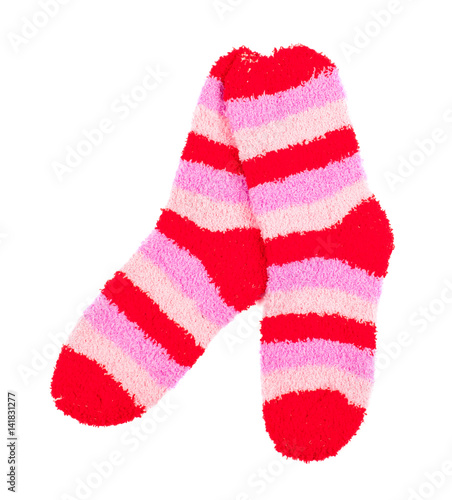Socks made of cotton isolated on white background.