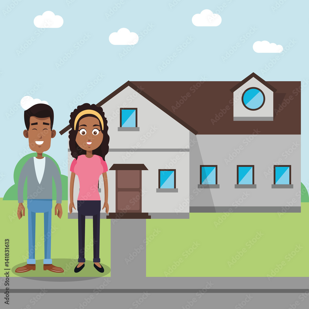 couple with house home image vector illustration eps 10 couple with house home image vector illustration eps 10