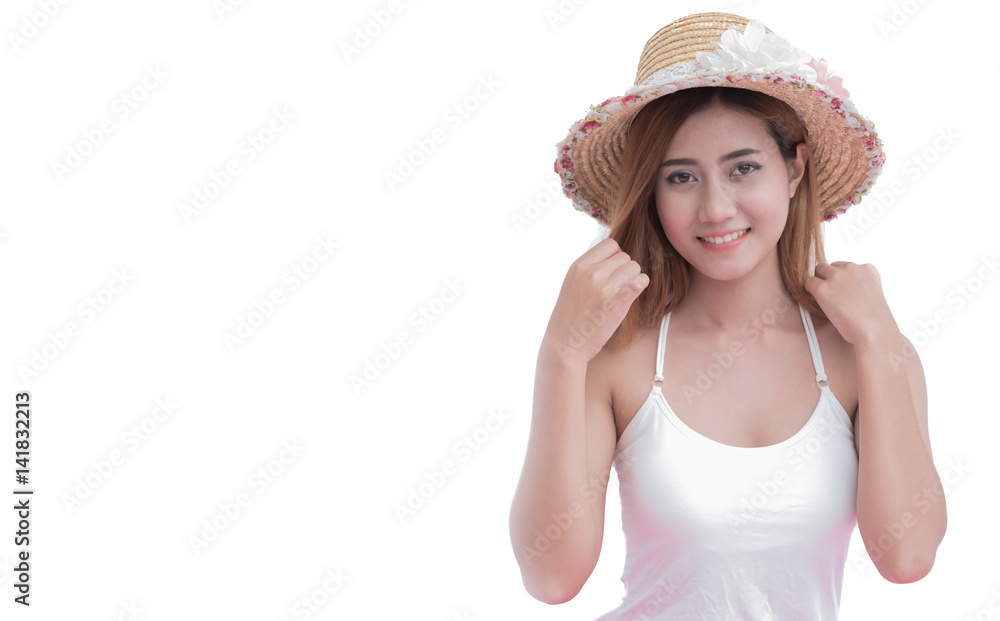 portrait of a young asian woman, side view, isolated on white background. portrait of a young asian woman, side view, isolated on white background.