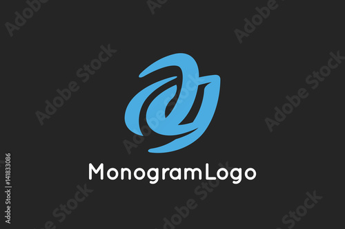 Letter A and G Monogram Logo Design Vector