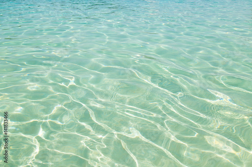 Reflections on a surface of a water in the sea.