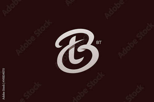 Letter B and T Monogram Logo Design Vector