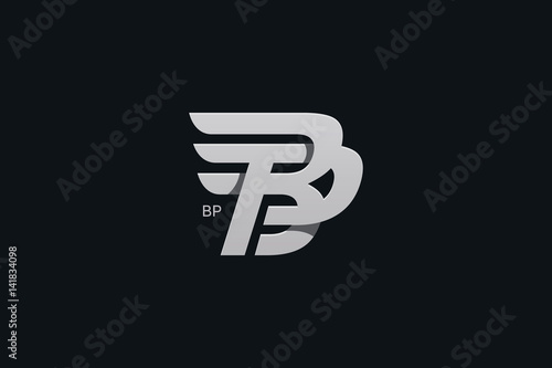Letter B and P Monogram Logo Design Vector photo