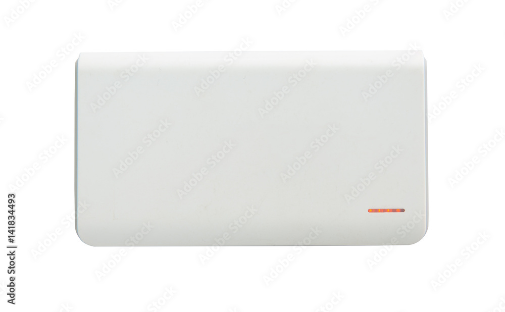 Portable power bank for charging mobile devices isolated on white background. Portable power bank for charging mobile devices isolated on white background.