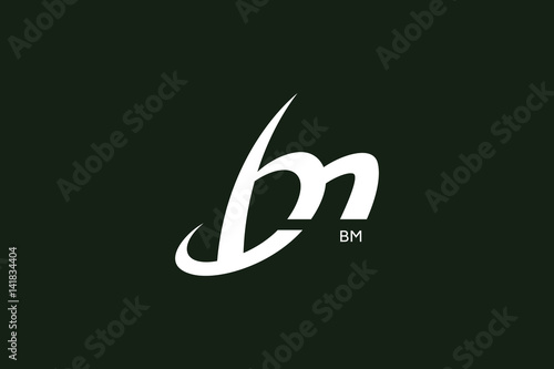 Letter B and M Monogram Logo Design Vector