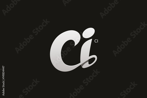 Letter C and I Monogram Logo Design Vector