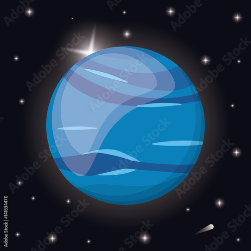 neptune planet solar system space vector illustration eps 10