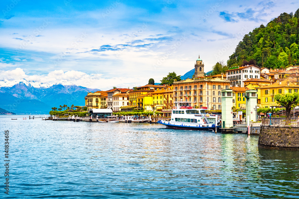 Bellagio town, Como Lake district landscape. Italy, Europe.