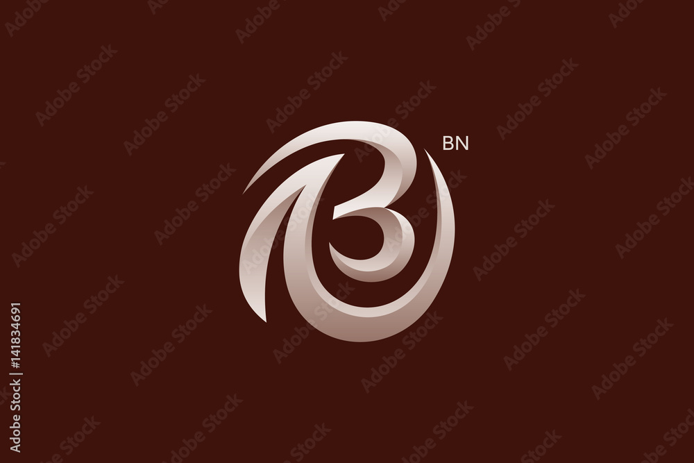 Letter B and N Monogram Logo Design Vector Letter B and N Monogram Logo Design Vector