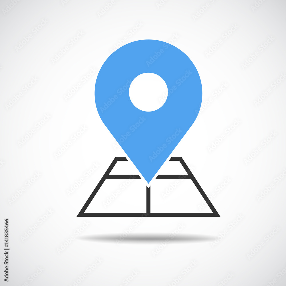 Map pointer icon isolated. Map pointer icon isolated.