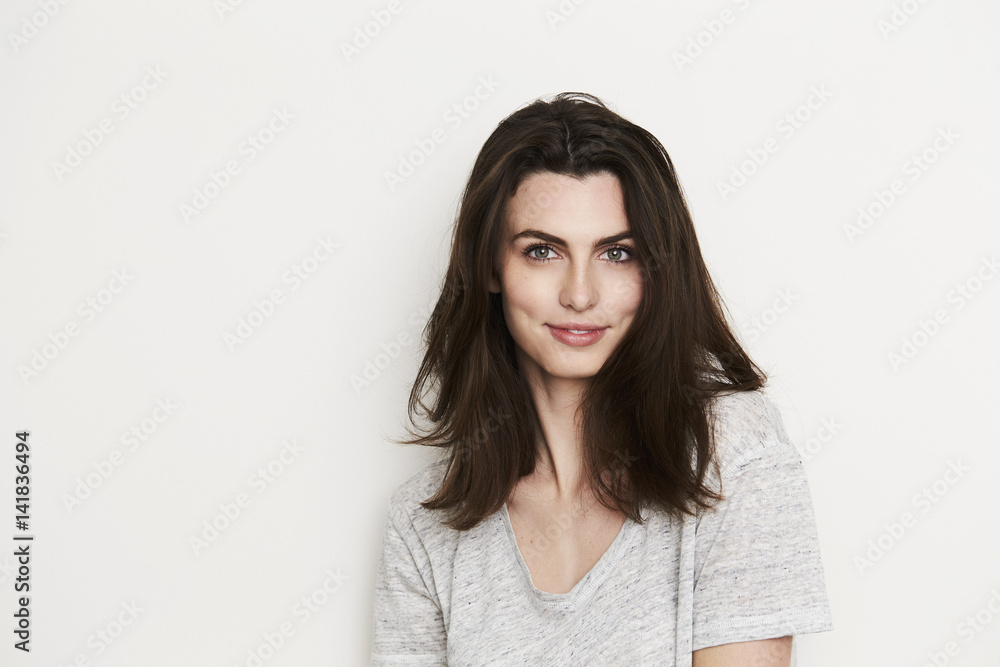 Beautiful brunette woman smiling, portrait Beautiful brunette woman smiling, portrait