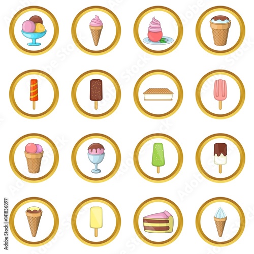 Ice cream vector set  cartoon style