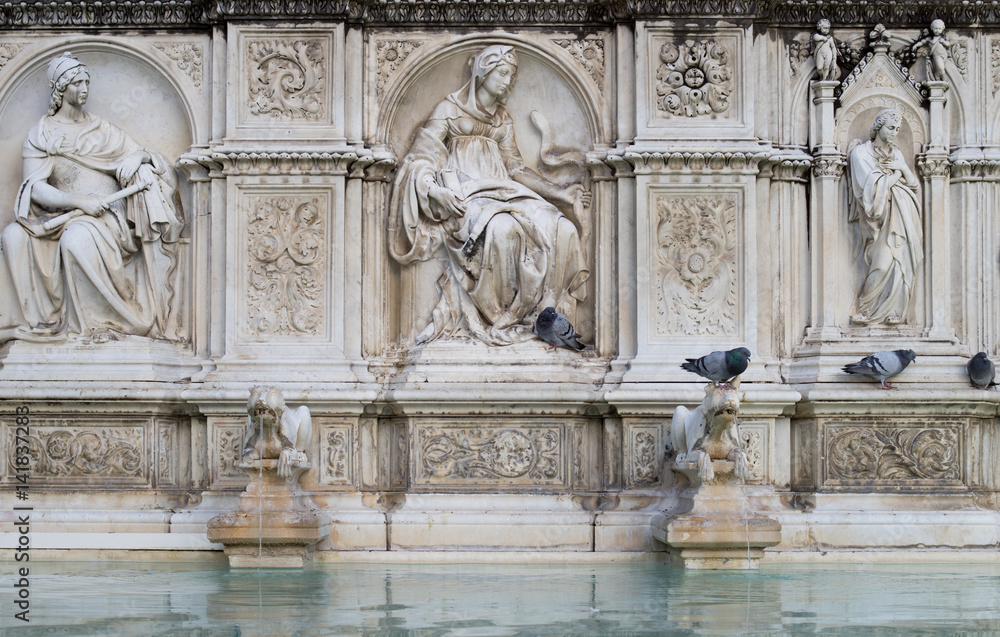 The Fonte Gaia fountain in Siena
