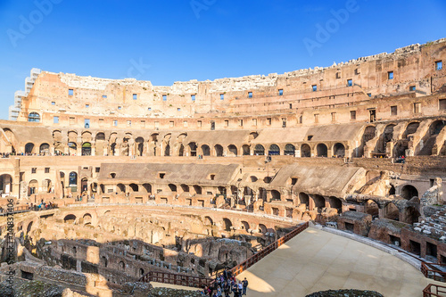 Rome, Italy. The Colosseum, a view from the inside, 80 AD. photo