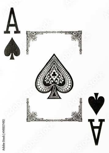 large index playing card ace of spades photo
