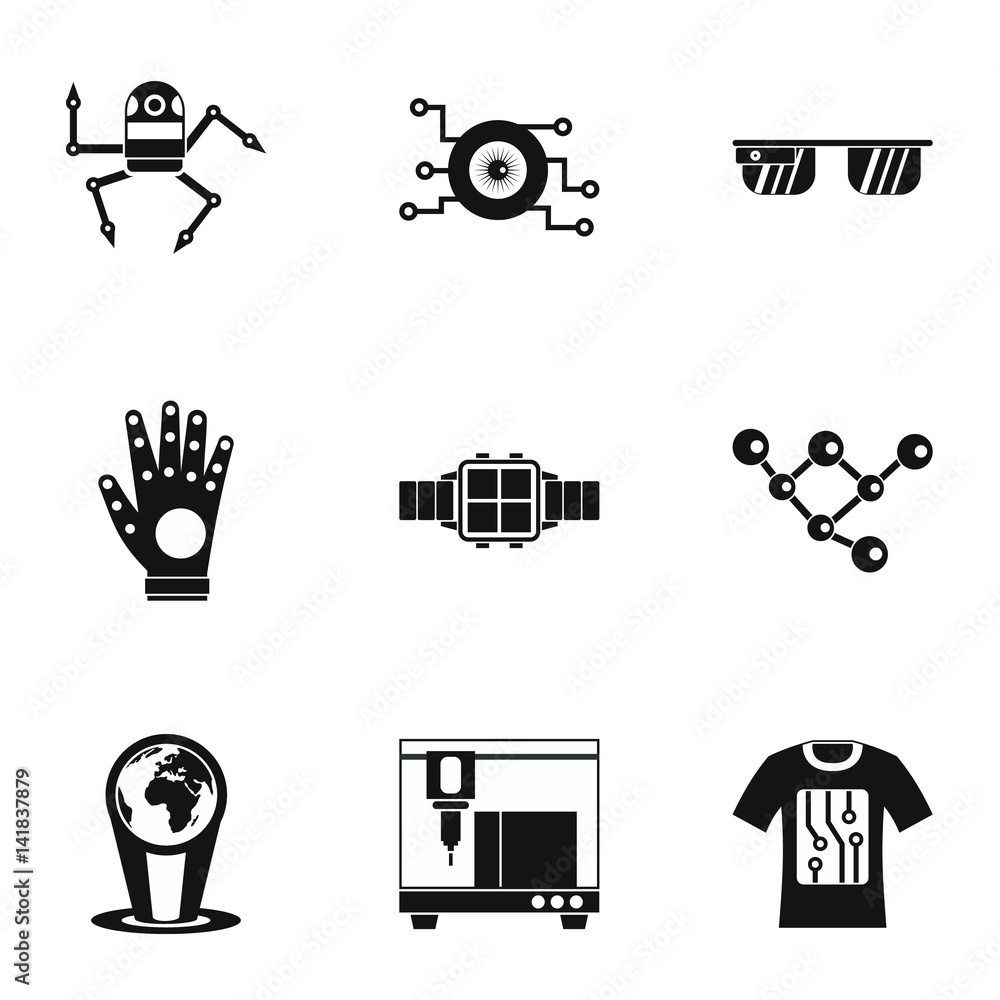 Electronic devices of future icons set Stock Vector | Adobe Stock