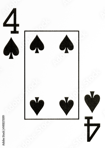 large index playing card 4 of spades photo