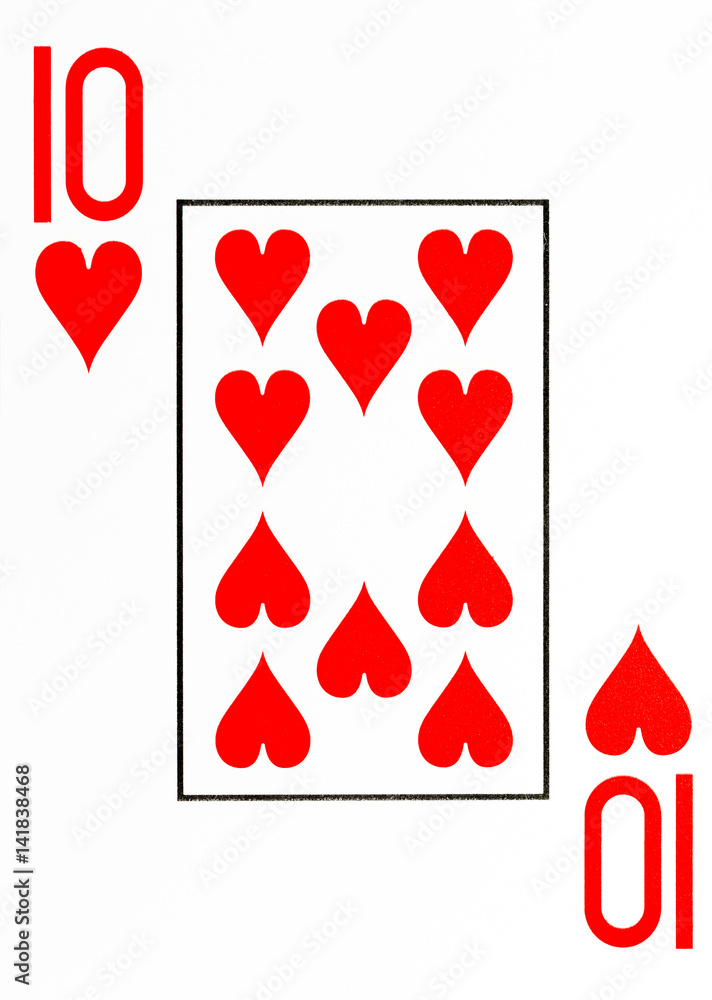 large index playing card 10 of hearts large index playing card 10 of hearts