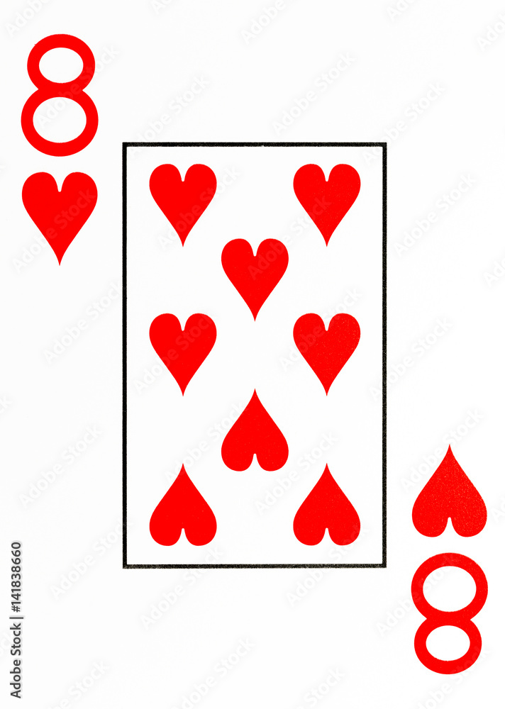 large index playing card 8 of hearts large index playing card 8 of hearts