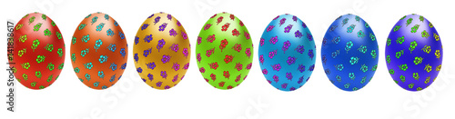 Bunte eier mit Blümchenmuster